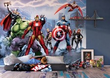 Ragazzo Camera Supereroi Carta da Parati 360x254 CM 358x254cm Grande Marvel