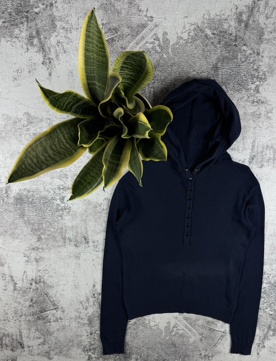トップス 00s agnes b. homme zip hoodie archive Vintage Agnes B Paris Blue Basic Blank Luxury Women 2 Size Snap