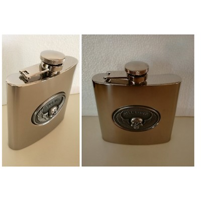 LIKÖRFLASCHE POCKET FLASK EDELSTAHL STAINLESS STEEL HELL RIDER