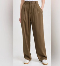 NWOT Reformation Mason High Waist Wide Leg Pants Brown Women's Size 2 178