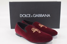 Dolce&Gabbana NWB Loafers / Slippers Size 40 7 US In Red Velvet W/ Gold Logo