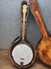 Vintage/Antique 1920s30s Melody King Ornate Hand Tooled Tenor Banjo W/Case