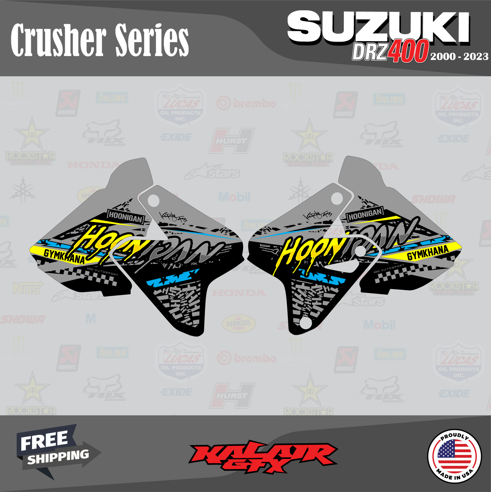 Suzuki Drz 400 SM Graphics Custom Kit 2017 Model Black Edition