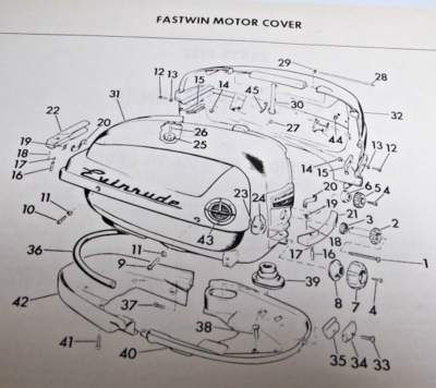 Reproduction Evinrude Fastwin 18 HP 15020 15021 Parts Catalog
