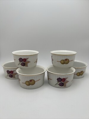 Royal Worcester ''EVESHAM'' Gold ~ England ~ Set of 6 ~ Ramekins ~ 3 1/4'' Dia