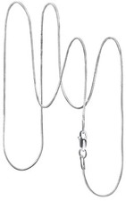 925 Sterling Silver Square Snake Chain 0.8mm Necklace Strong Secure Durable