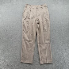 Nine West Women's Plaid Check Sparkle Pleated Straight Dress Pants in Size 6