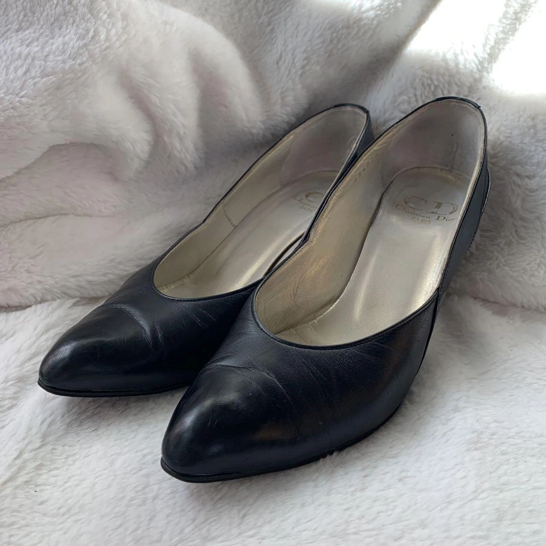 Escarpins Christian Dior talon cuir noir EU36/US6 49353c