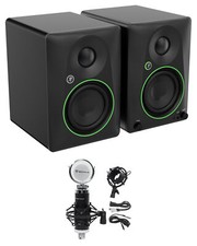 Pair Mackie CR4.5BT 4.5" Powered Studio Monitors w/ Tone Control Microphone