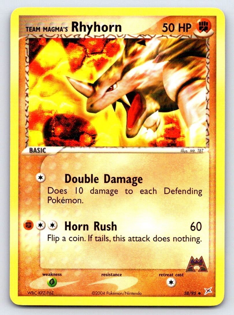 Team Magma's Rhyhorn 38/95 Uncommon Team Magma vs Team Aqua Pokemon LP