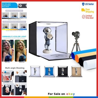 Photo Studio Light Box 20x20 Inch 160 LED Stepless Dimming Bi-Color 3000-6500K