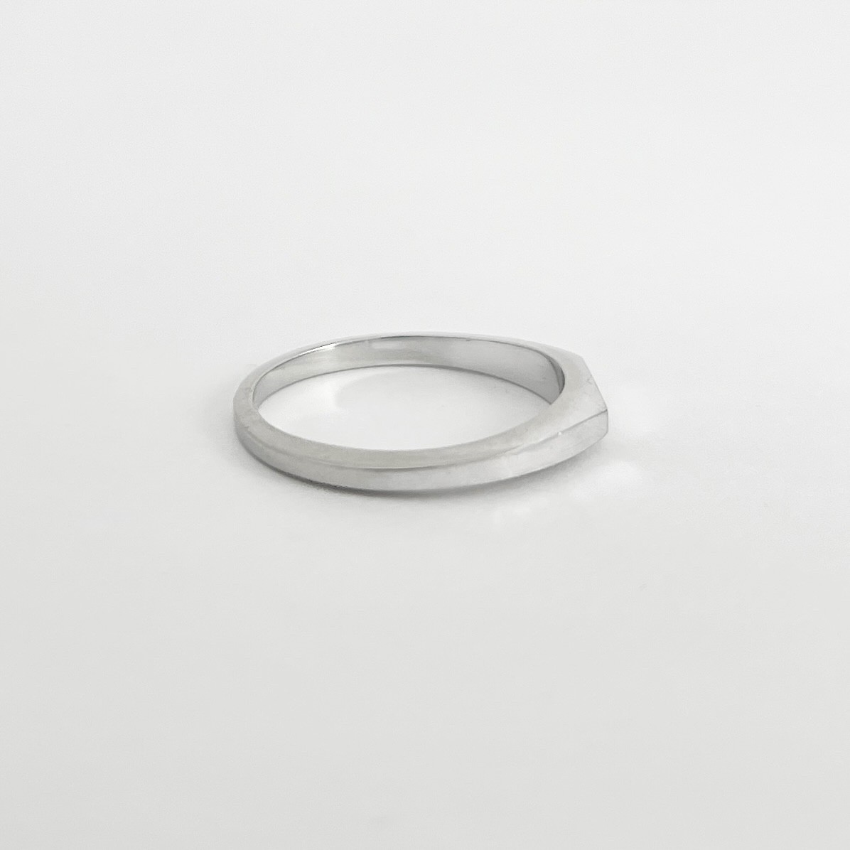 Faceted Angle Geometric Statement Ring 18K White … - image 6