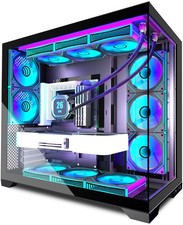 PC CASE 9 PWM ARGB Fans Pre-Installed, Mid-Tower Gaming PC Case, Panoramic Te...
