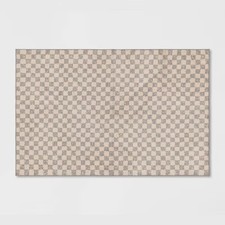 2'6"x4' Checkerboard Plush Accent Rug - Threshold