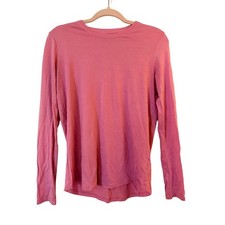 Figs Women Long Sleeve Underscrub Top Pink Pima Cotton Modal Size XS