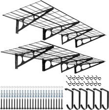 2 Mensole Da Garage Con Ganci, 61 X 182,9 Cm, in Metallo, per Garage, Magazzini,