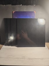 Lot of 4 Lego Compatible Base Plates 32x32 Black All New Stud Dot Plates