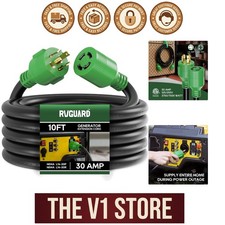 10ft 30 Amp Generator Extension Cord, 4 Prong NEMA L14-30 with Color Storage Bag