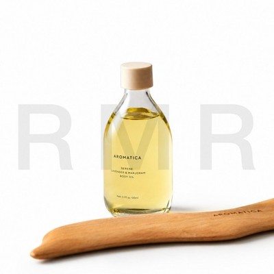AROMATICA Vegan Body Oil & Massage Gua Sha Set 100ml 4 Scents Korean Self Care