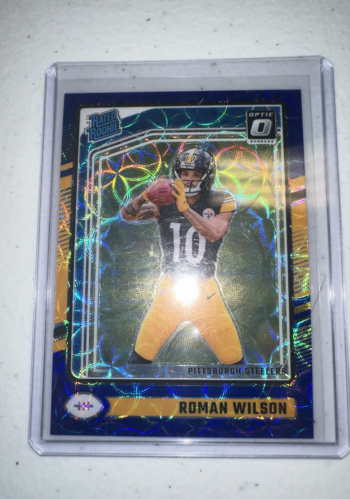 2024 Panini Donruss Optic - Rated Rookie Roman Wilson #285 Blue Scope Prizm (RC)