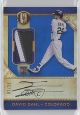 2017 Chronicles Gold Standard Rookie Jersey Prime 3/25 David Dahl #45 Auto 2t9