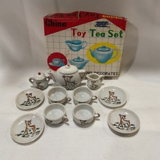Vintage 1950-1960 Miniature Toy Porcelain Tea Set Made In Japan W/Box