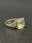 Amethyst Praziolite Ring 925 Sterling Silver 14k Gold Accent, Size US 7 — photo 2