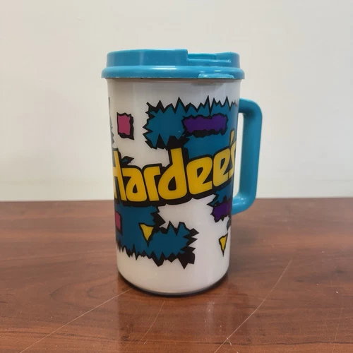 Vintage Coca Cola Hardee’s Whirley Mug w Handle 1994 Super 90s Retro 59c Refills