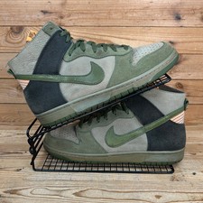 Scarpe da ginnastica Nike uomo UK 9 Dunk High NL classiche grigio ardesia oliva 2005 skater