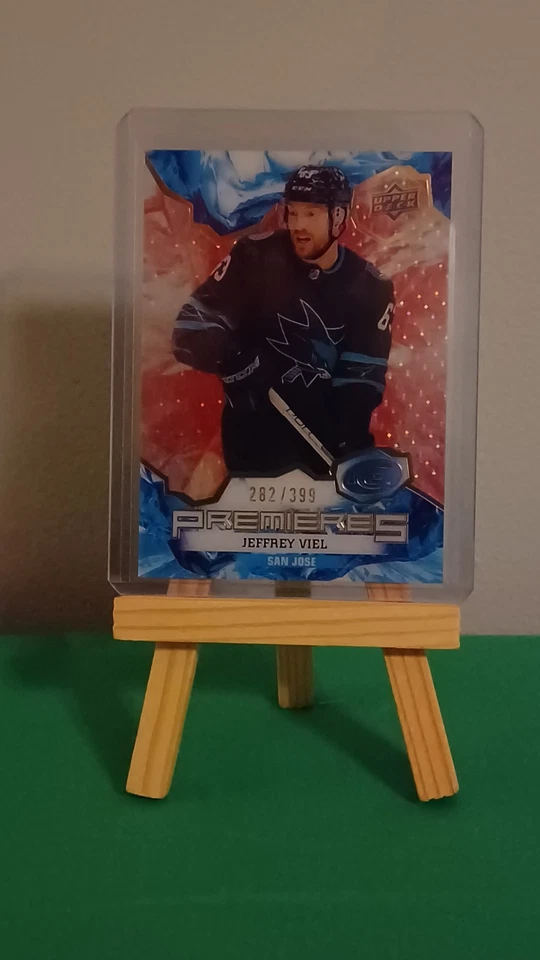 2021-22 Upper Deck Ice Red Premieres #172 Jeffrey Viel RC 282/399 Sharks  - Image 3 of 4