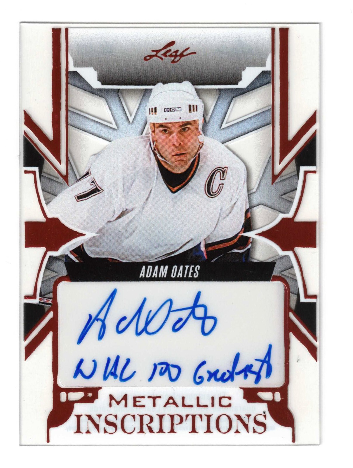 2025 Leaf Metal Legends ADAM OATES Auto Metallic Inscriptions Orange Acetate 1/1