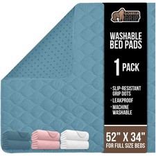 Comfortable 52x34 Waterproof Mattress Pad - Non-Slip Heavy Absorbency Underpads