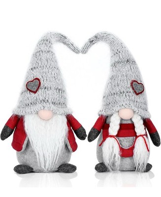 Handcraft Pair Gnome Gonk Dolls House Decoration Cute Tomte Dwarf Toy Set Of 2