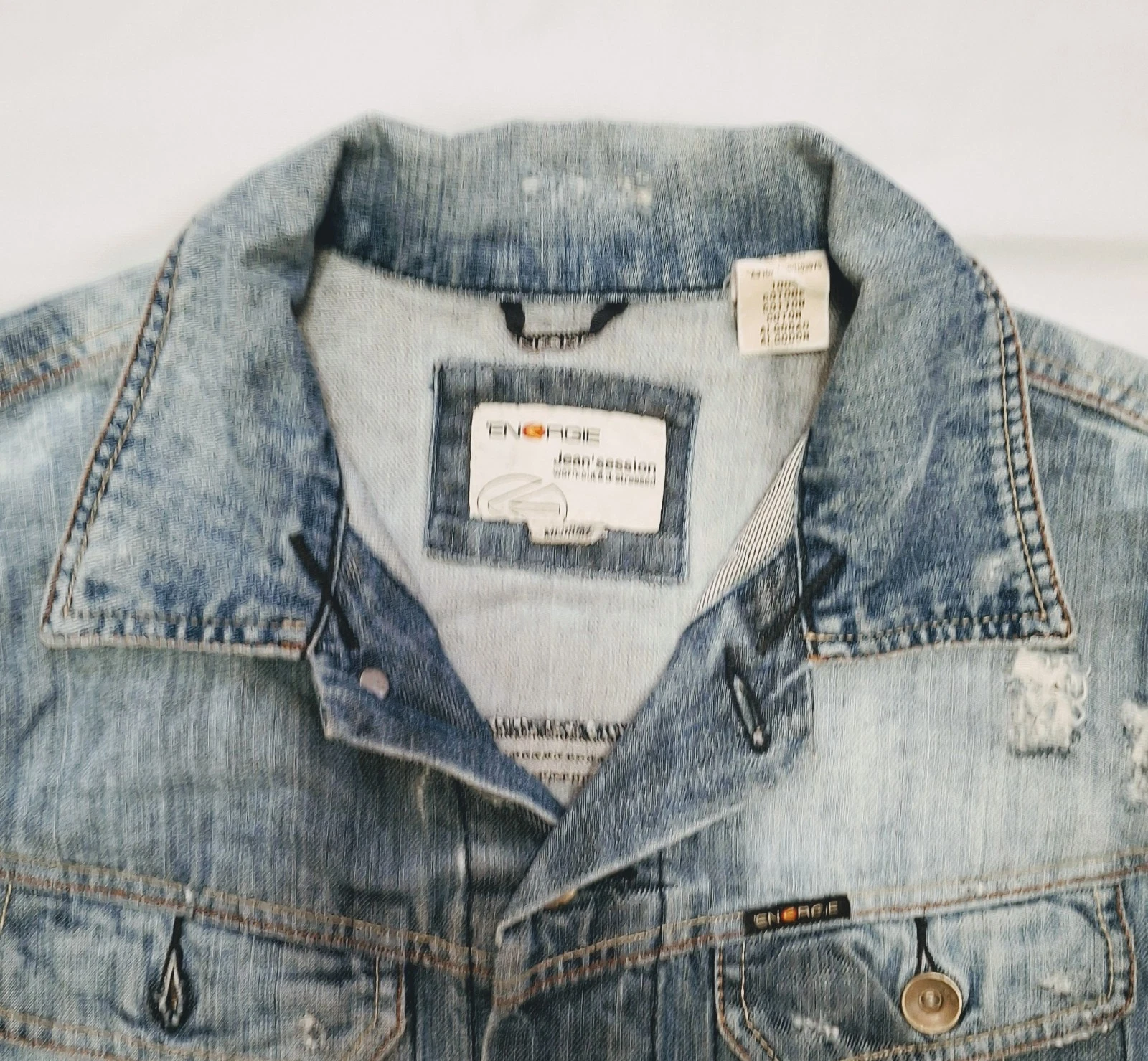Bon Jovi, Energie Patched Battle Denim Mens Jacket Size M - product detail image 20