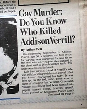 ADDISON VERRILL Leather Subculture Gay Men Community Murder 1977 Village Voice