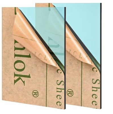 Lesnlok Cyan Acrylic Sheets 1/8 inch Thick 3mm 2 Pack 8 × 10