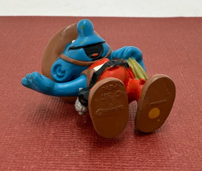 Vintage Peyo 1981 ☆ Smurfs ☆ Cowboy Smurf Figure #20122 Foto 4 de 4