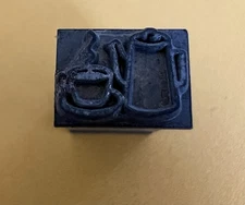 Vintage KINGSLEY Hot Foil Stamp Machine Emblem Die - Coffe And Cup