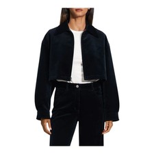 Theory Aline Zip Jacket Stretch Velvet 3 Baltic Blue Sz M NWT 475