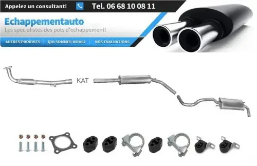 Échappement complet avec collecteur pour VW Polo 1.0 1.4 résoud les fuites des modèles 99-01