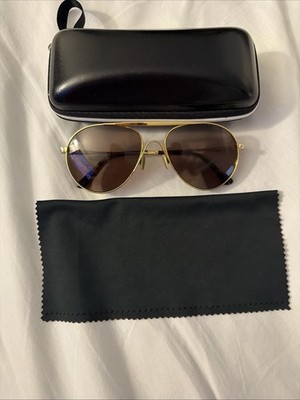 Tom Ford TF113 Aviator Sunglasses Gold Metal/ Tortoise Tips/Brown Lenses