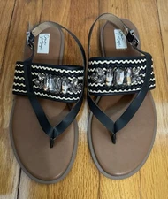 Crown Vintage ADEJA Jeweled BLACK Sandals (Women's Size 9) -- BRAND NEW!! + Box