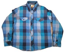  OP Ocean Pacific Mens Button Up Shirt XL Long Sleeve ĹVintage 80s Blue Plaid