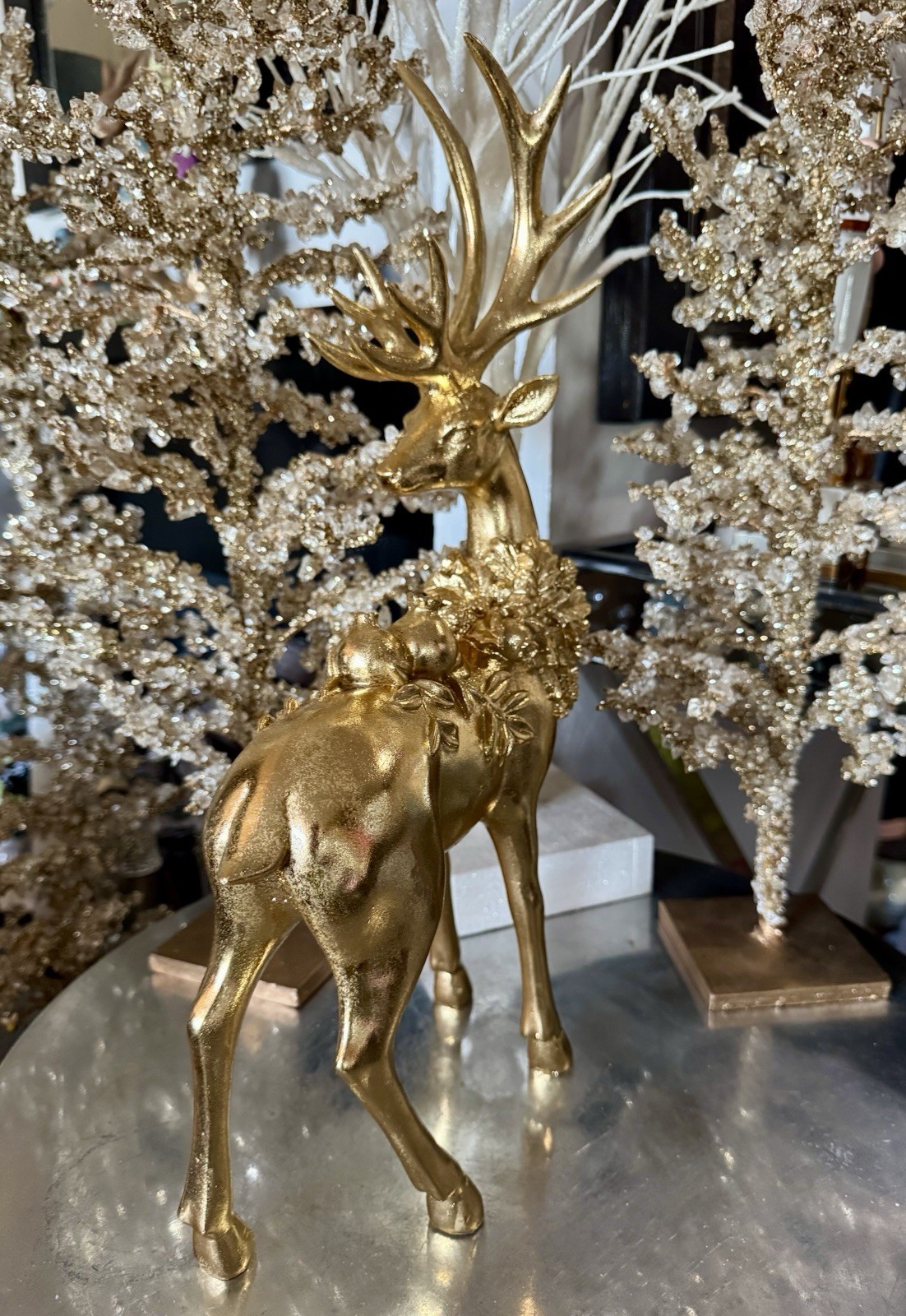 Martha Stewart Large Gold Deer Figurine 