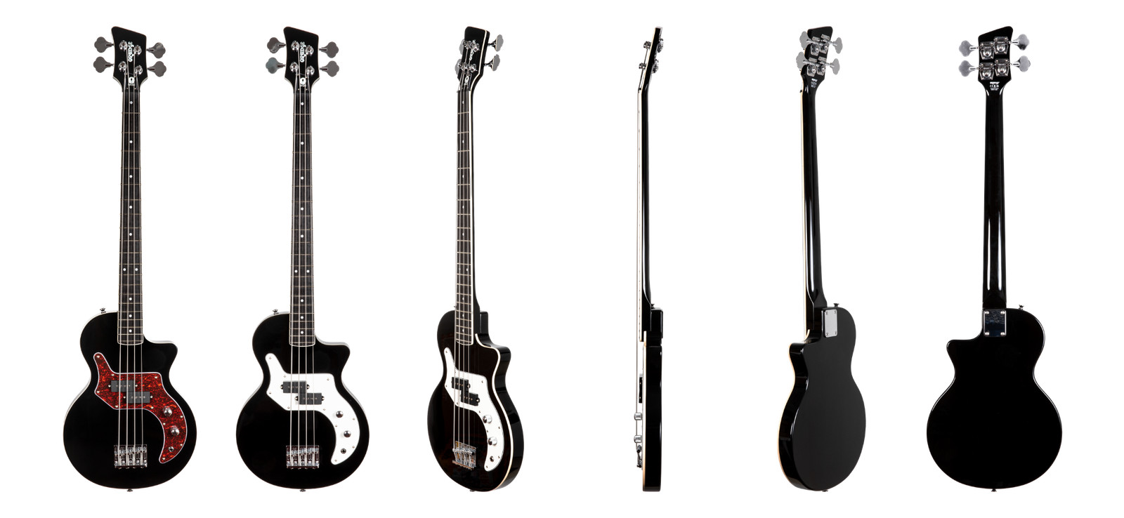 Оранжевая 4-струнная электрическая бас-гитара O-Bass с твердым корпусом черная отделка и сумка 84990₽