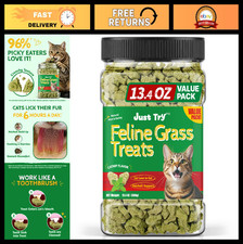 Indoor Cat Grass Treats for Hairball Control - 13.4 OZ Natural Cat Snack