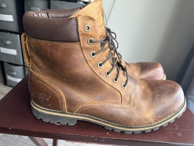 Timberland  6 Inch Waterproof Construction Boots - Brown Leather, US 15 (Rare)