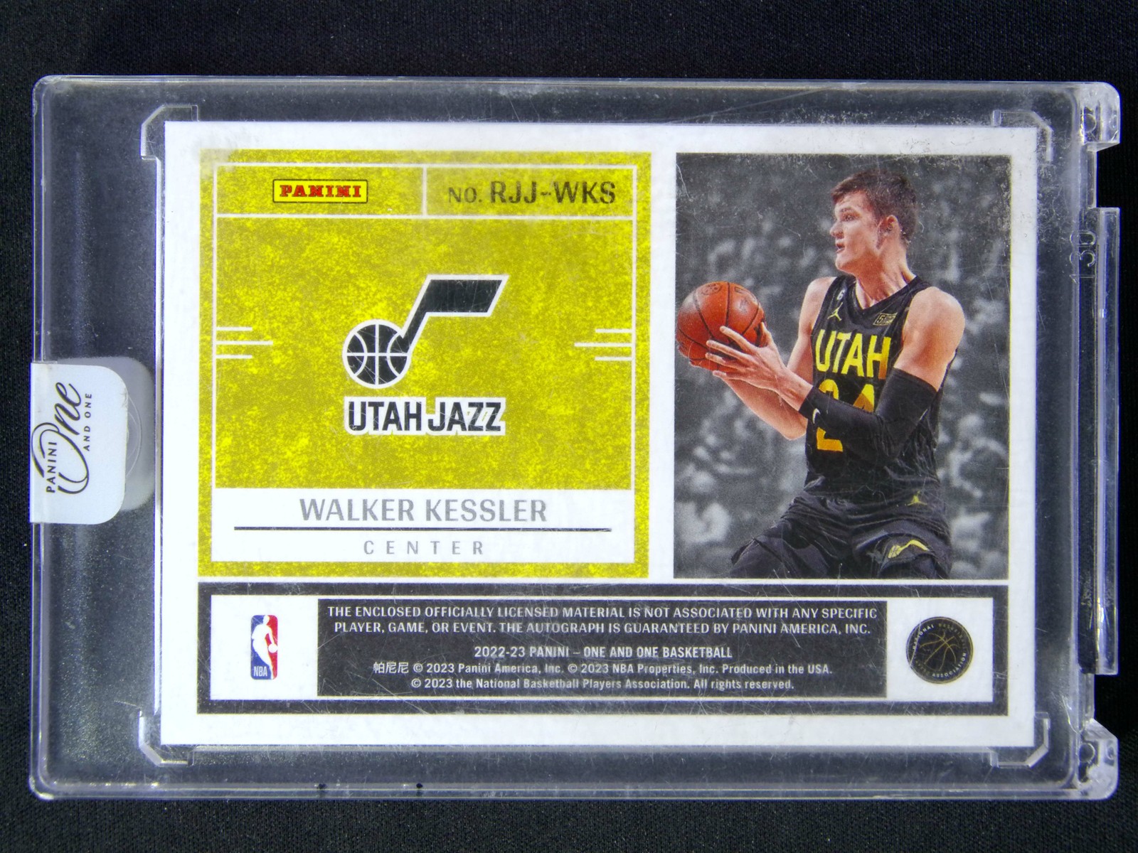 2022-23 Panini One And One Walker Kessler RC Rookie Patch Auto RPA Blue /49 view 2