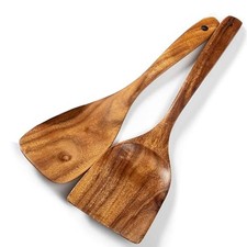 Wooden Spatulas PCs Natural Acacia Wooden Cooking Utensils Set for Non-stick 2