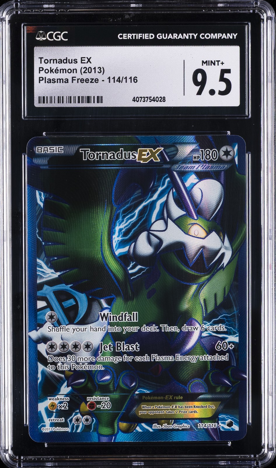 2013 POKEMON PLASMA FREEZE #114 TORNADUS EX CGC 9.5